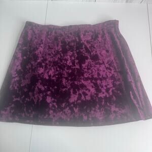 Vintage Y2K  In Charge Crushed Velvet Mini Skirt Purple Vintage USA Large